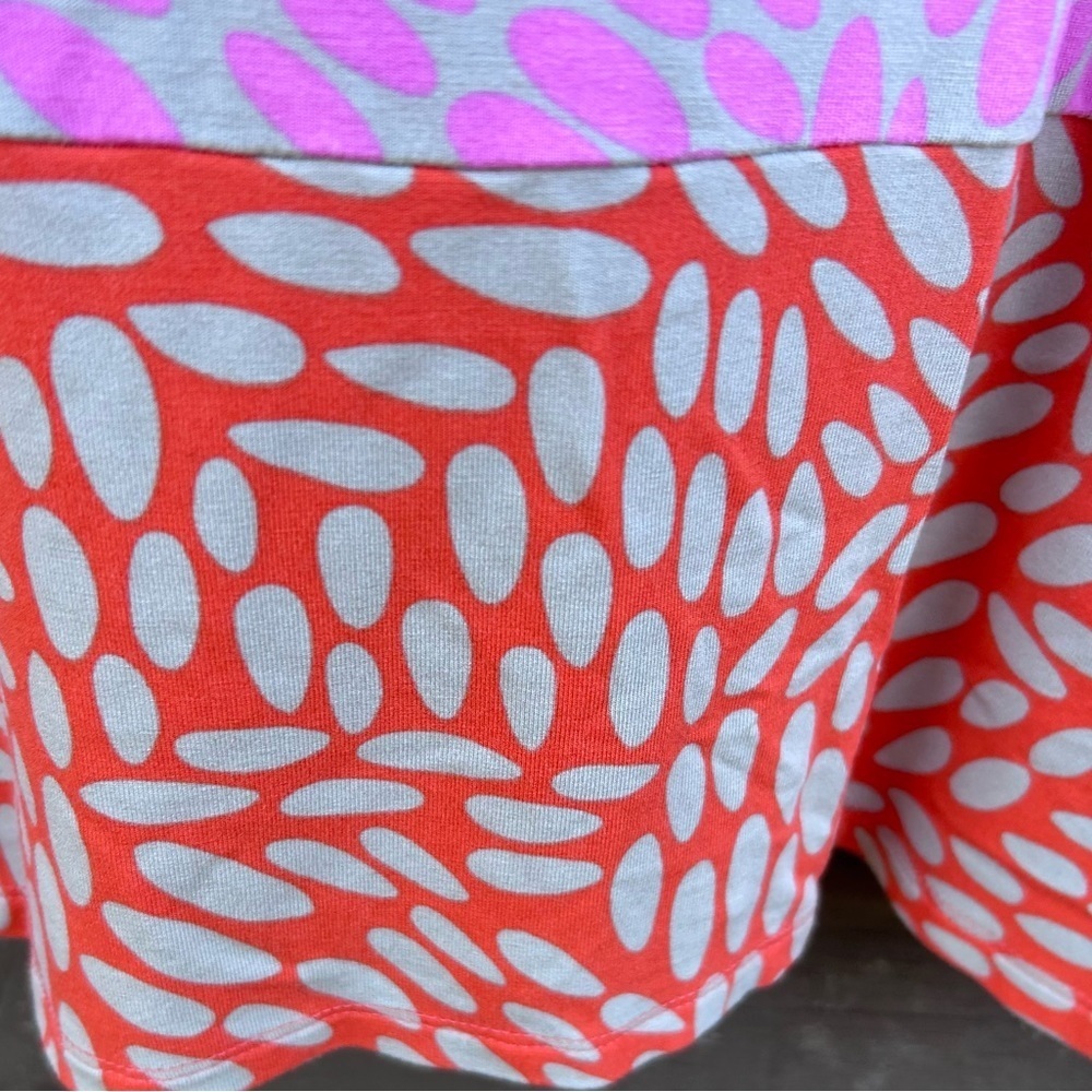 Boden Nancy Jersey Dress | Size 14 US Pink & Coral Pebble Print Made in Portugal - Picture 6 of 9